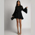 Lace Up Waist Short Dress