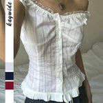Spliced Buttoned Waist Slimming Spicy Girl Temperament Top
