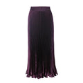 Glossy pleated long skirt