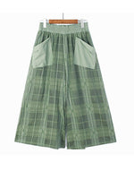 Perspective Cool Plaid Wide Leg Pants - runwayfashionista.com