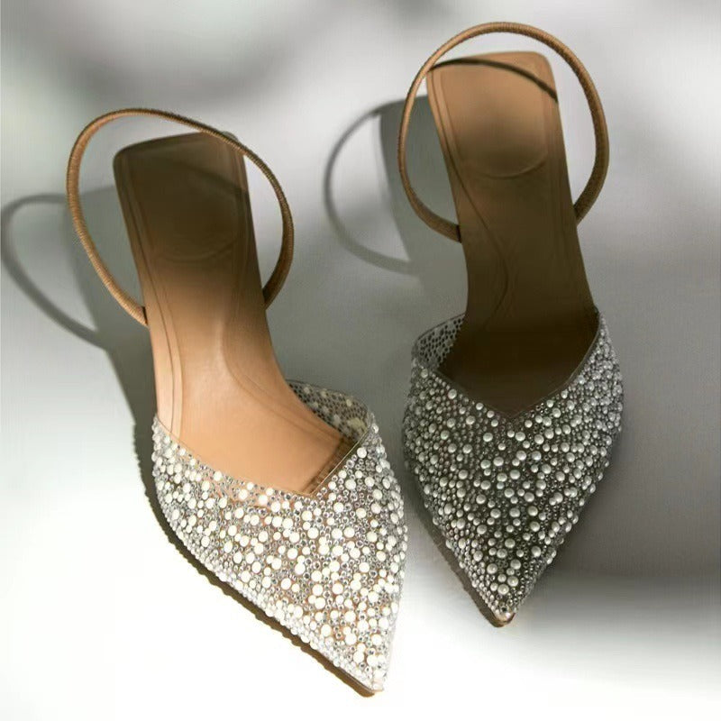 Pointed toe Pearl Heels