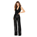 Sleeveless Halterneck Sequin Jumpsuit - runwayfashionista.com