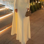 Pleated Long Sleeve Maxi Dress