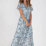 Flowers Print Short Sleeve Beach Dresses