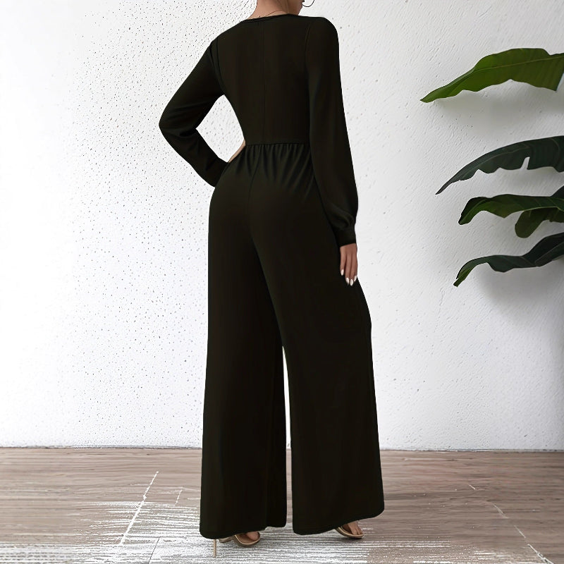 Elegant V-Neck Cross Tie Jumpsuit