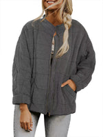 Zip-up Stand Collar Coat With Pockets