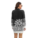 Christmas Snowflake Knit Mini Dress - black