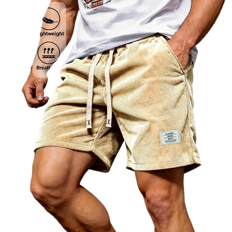 Men's Corduroy Drawstring Shorts - khaki