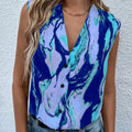 V-neck Twisted Button Top T-shirt - runwayfashionista.com