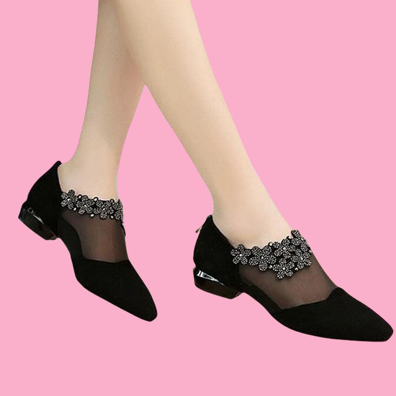 Low Heels Flat Bottomed Single Toe Shoes - runwayfashionista.com