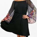Plus Size Flower Printed Party Dress