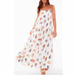 Seashell Print Pocket Midi Dress - White