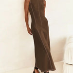 Contrast Stitching Maxi Tank Dress