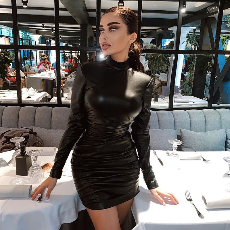 Edgy Style: Daring Strapless Long-Sleeved Dress