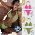 Lace up Neck Triangle Bikini