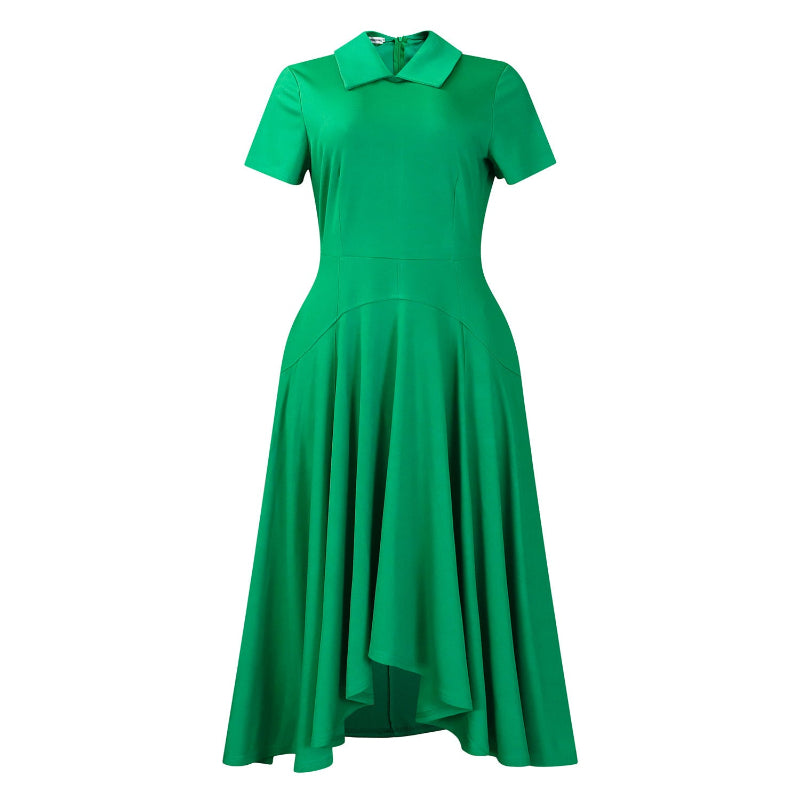 High-Waist A-Line Midi Dress
