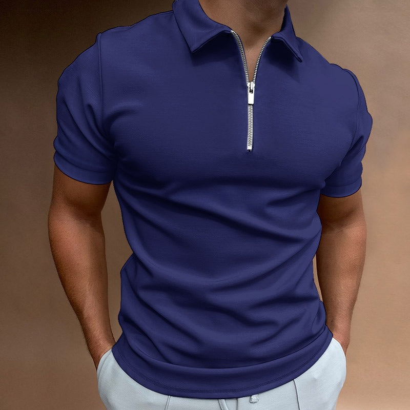 Short sleeved POLO shirt with flip collar