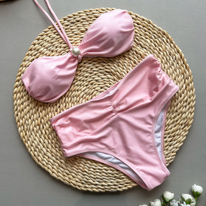 Style Bikini High Waist Solid Color