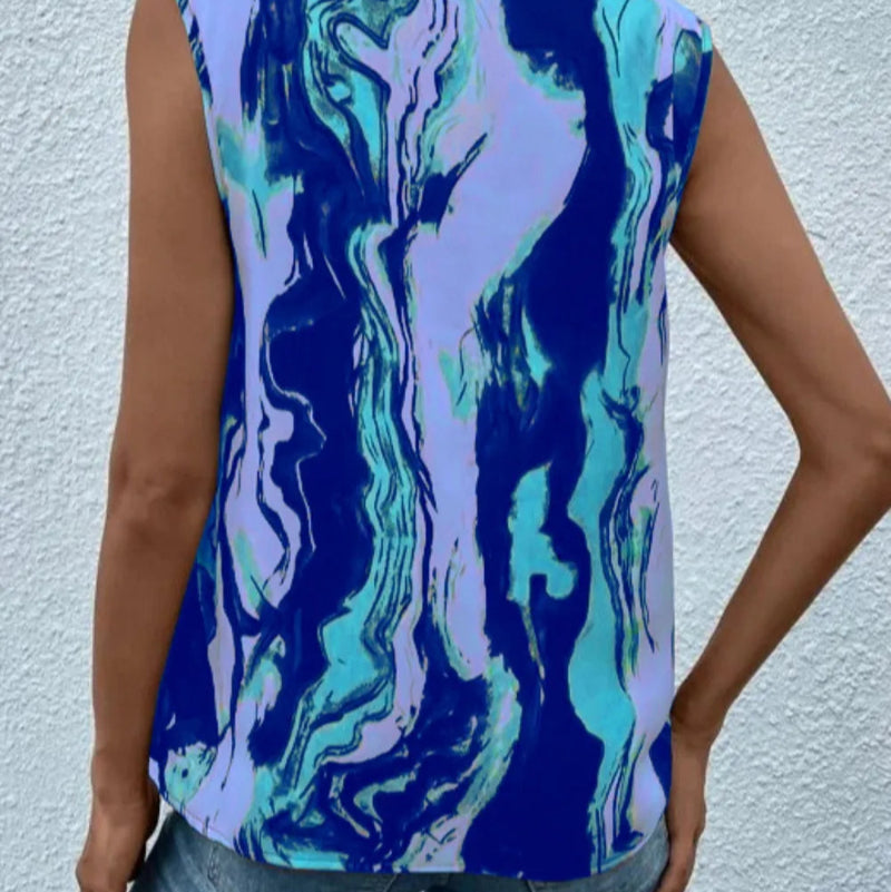V-neck Twisted Button Top T-shirt - runwayfashionista.com