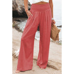 Elegant Wide-Leg Loose Cotton Linen Trousers