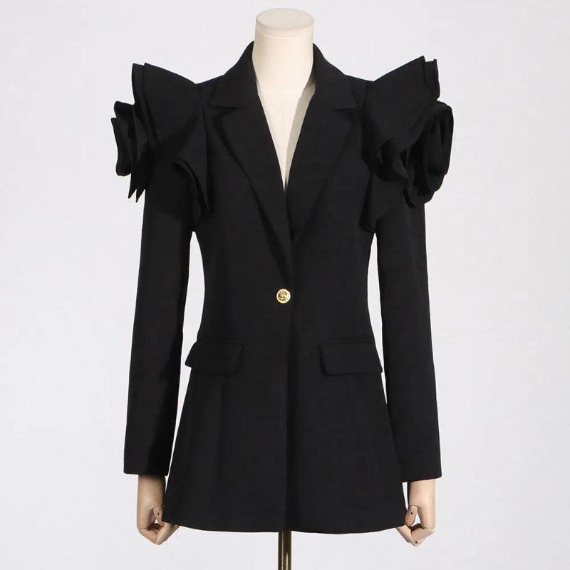 Long sleeve temperament blazer - runwayfasionista.com