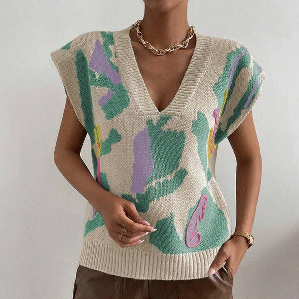 V-neck Temperament Knitted Vest