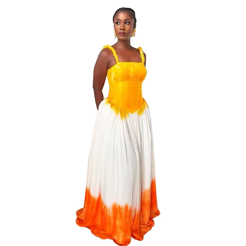 This strapless beach dress offers effortless style with a loose fit, perfect for making a bold statement by the shore.