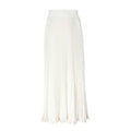 Glossy pleated long skirt