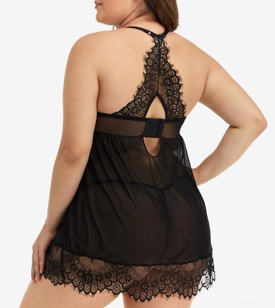 Sexy Lace Nightdress Plus Size - runwayfashionista.com