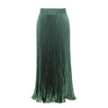 Glossy pleated long skirt