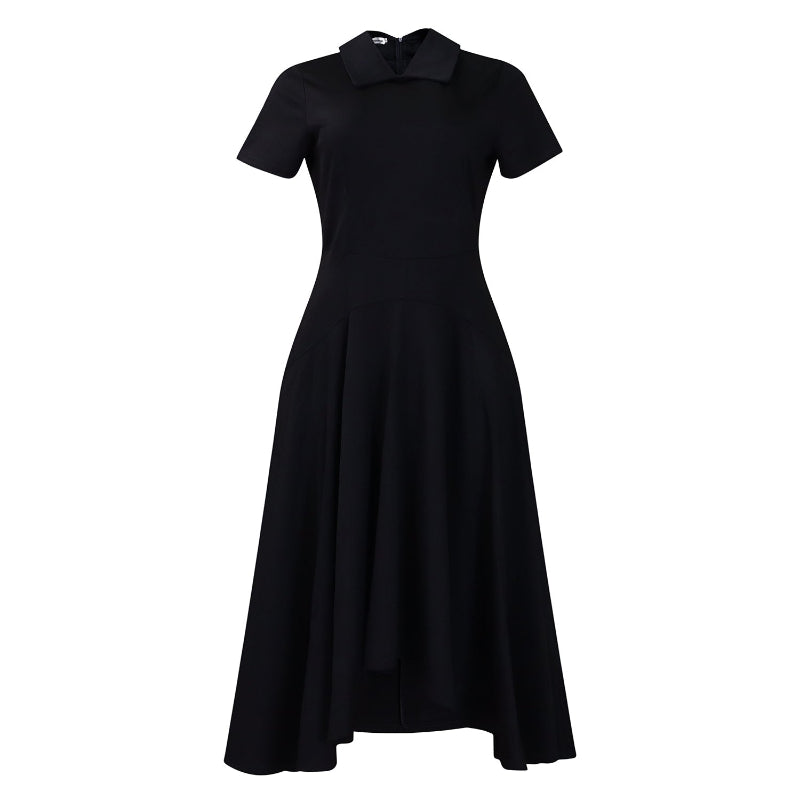 High-Waist A-Line Midi Dress