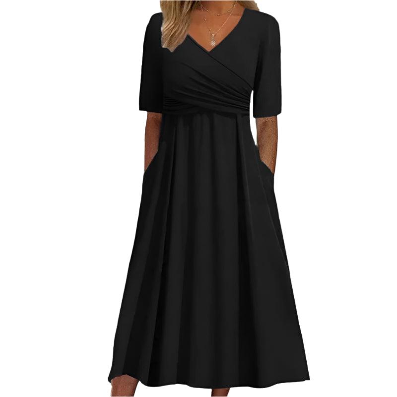 Short sleeved front cross dress - runwayfashionista.com