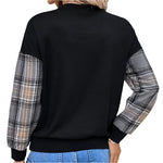 Plaid round neck long sleeve sweatshirtrunwayashionista.com