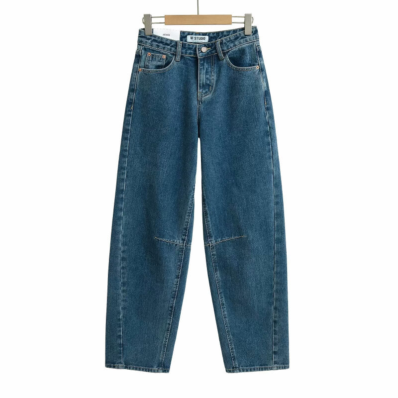 Step out boldly in these vintage high-waist wide-leg jeans that blend classic style with confident flair.