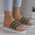 Open Toe Platform Sandals, flat heel