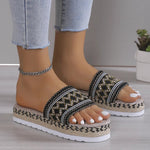 Open Toe Platform Sandals, flat heel
