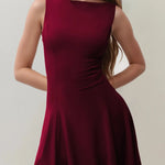 High-Low Round Neck Sleeveless Mini Dress