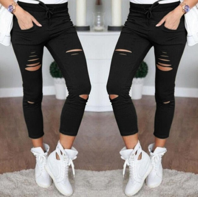 Skinny Stretch Ripped Jeans - runwayfashionista.com