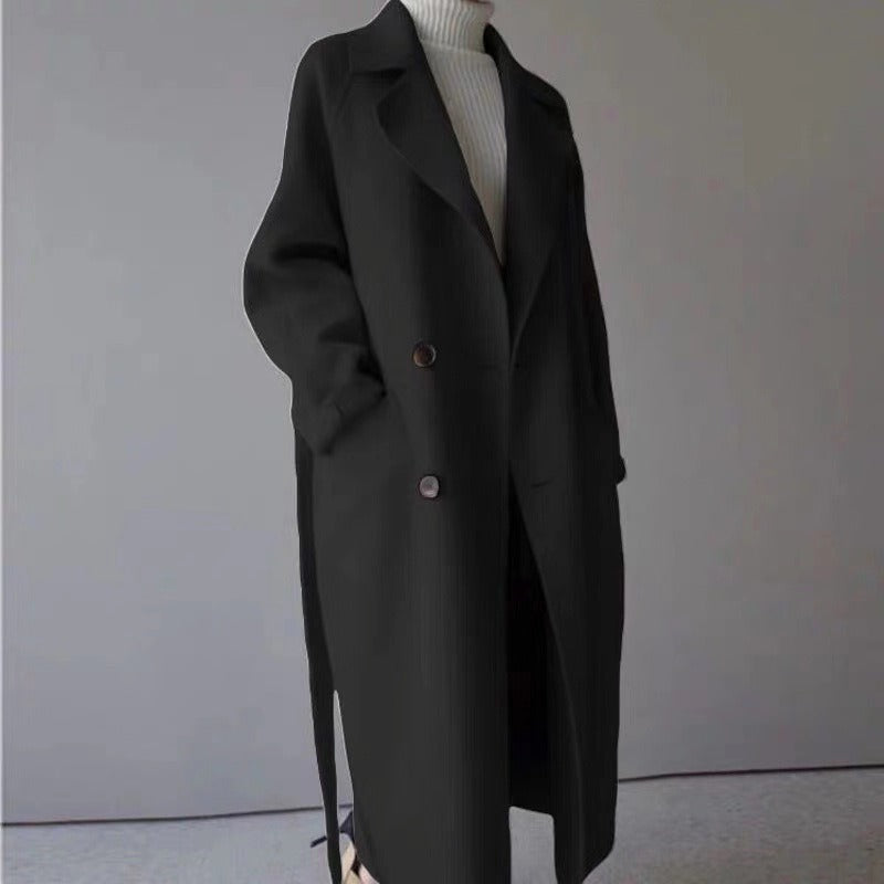 Stylish Knee Length Woollen Coat - runwayfashionista.com