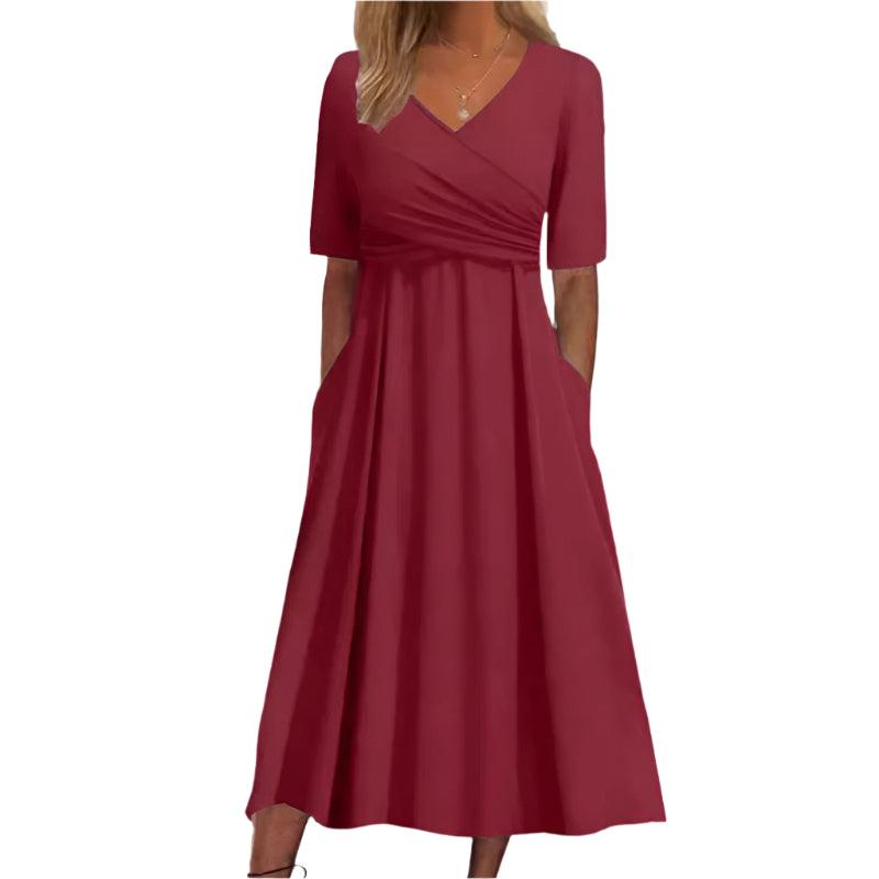 Short sleeved front cross dress - runwayfashionista.com
