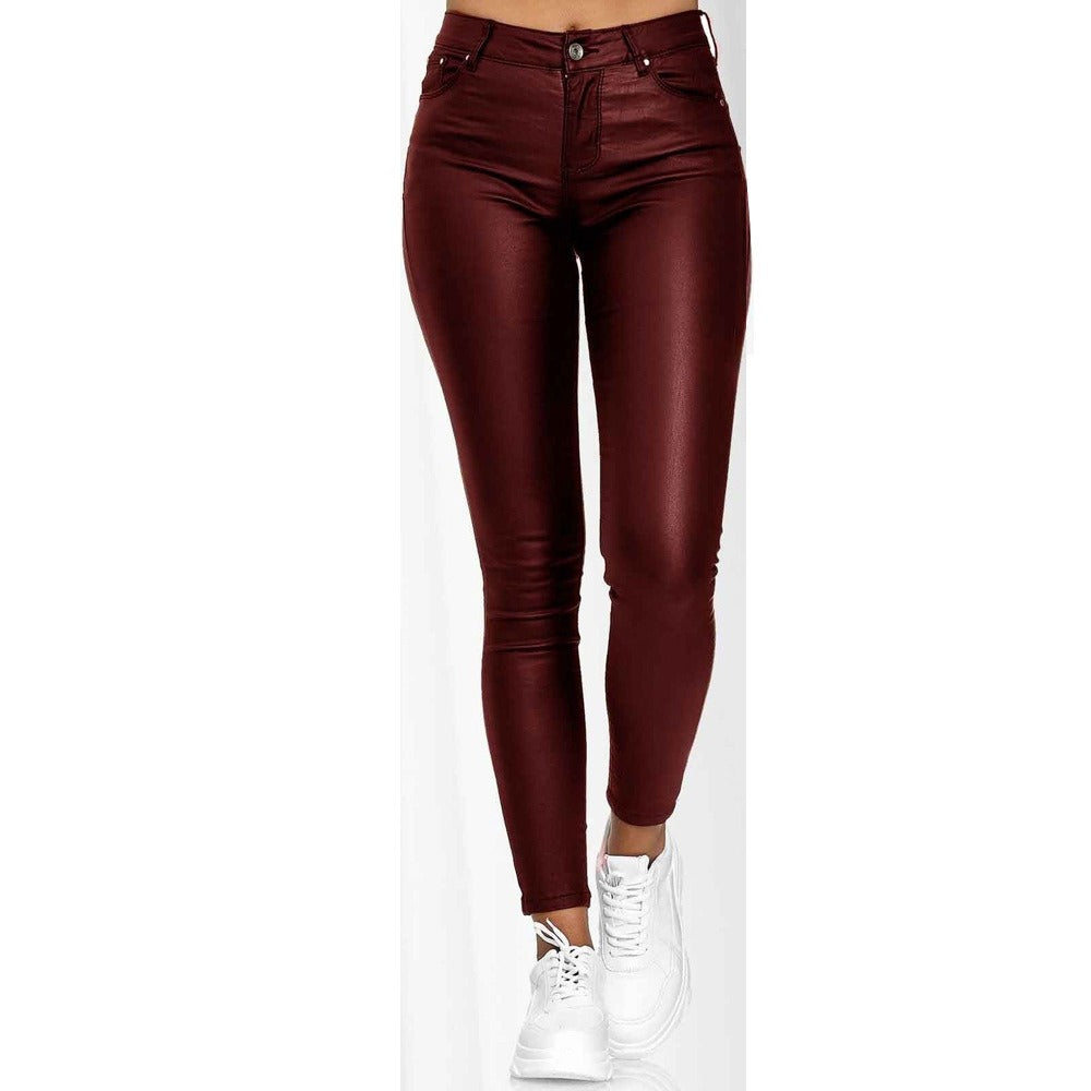 High Waisted Leather Pants - runwayfashionista.com