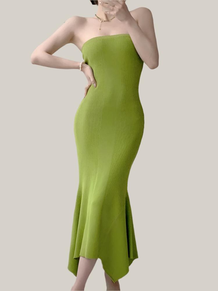 Strapless Bodycon Midi Dress