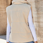 Pocketed Zip Up Turtleneck Vest Coat -runwayfashionista.com
