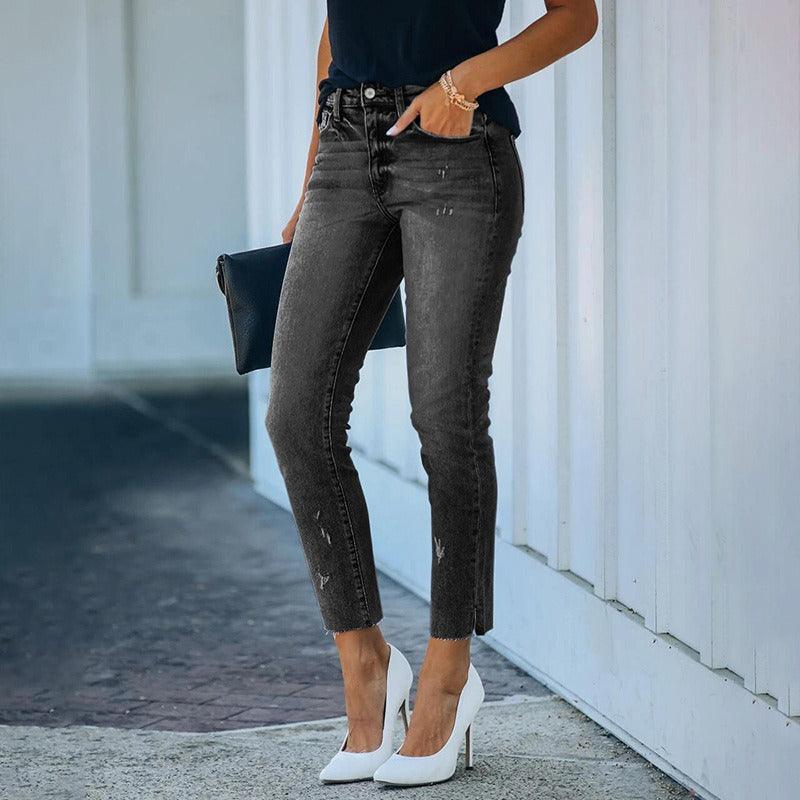 High Waist Stretch Streetwear Vintage Jeans - runwayfashionista.com