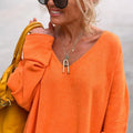 V-neck Long Sleeved Loose Sweater