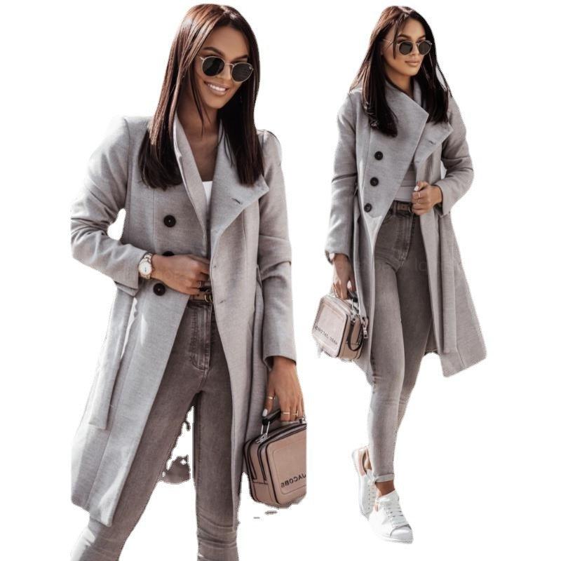 Medium Length Woollen Coat - runwayfashionista.com