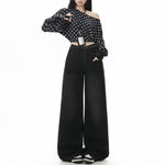 High Waist Loose Slim Straight Leg Long Pants