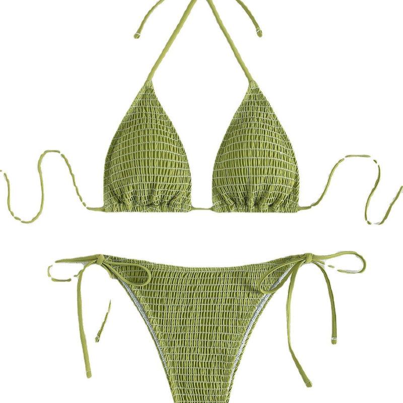 Lace up Neck Triangle Bikini
