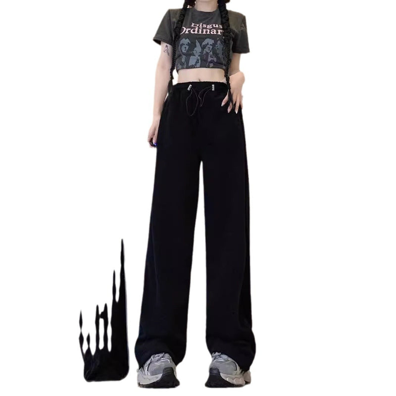High-Waisted Mini Drawstring Casual Sports Sweatpants