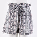 Plus Size Snake Print Shorts - runwayfashionista.com